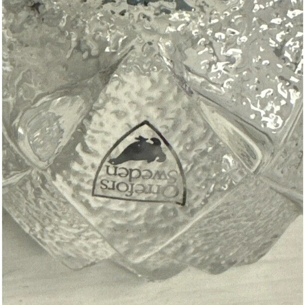 Orrefors Sweden Crystal‎ Art Glass Firefly Artichoke Votive Candle Holder Clear